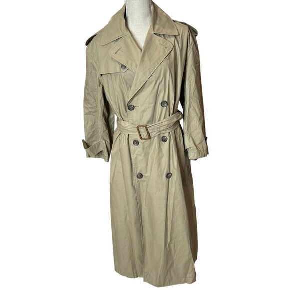 Ralph Lauren Womens Double-Breasted Trench Coat Beige Size 10 - Picture 1 of 9